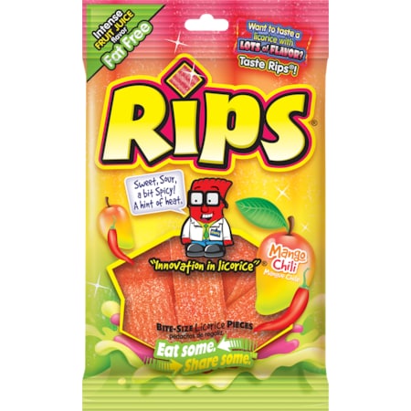 RIPS Rips Bite-Size Mango Chili 4 oz. Peg Bag, PK12 34680